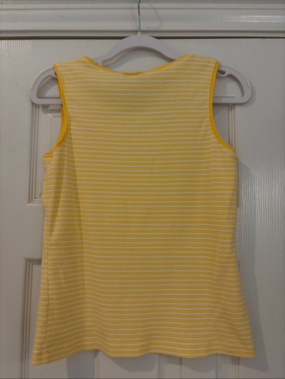 Talbots Yellow and White Striped V-Neck Tank - Picture 2 of 7